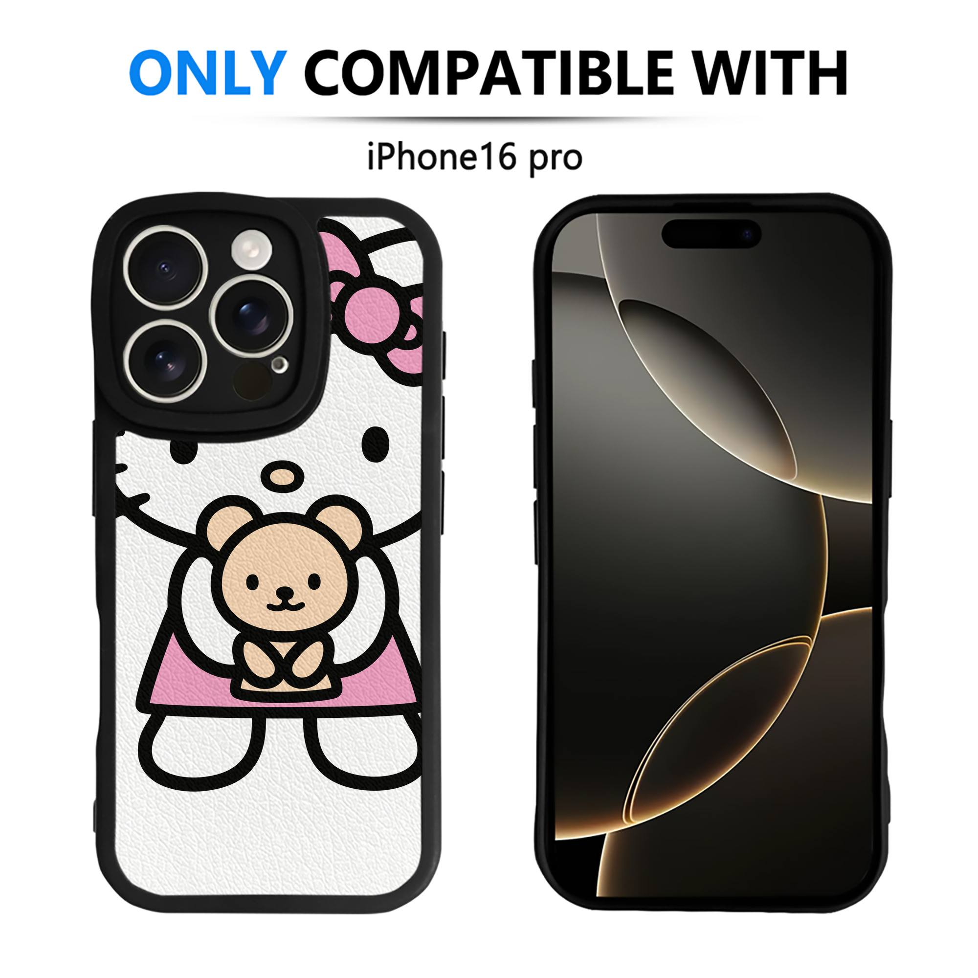 （画像用） Hello Kitty ハローキティ 【iPhone 16シリーズ対応】シリコンスマホケース（レザー調） 材質：シリコン